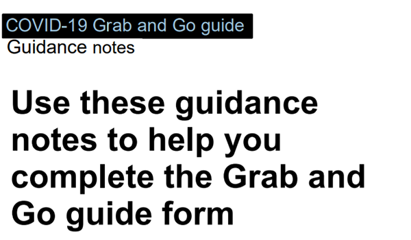 Screenshot of the Grab and Go guidance