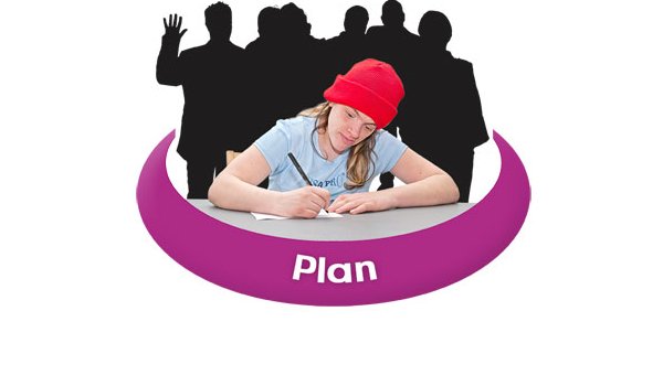 Person writing a support plan