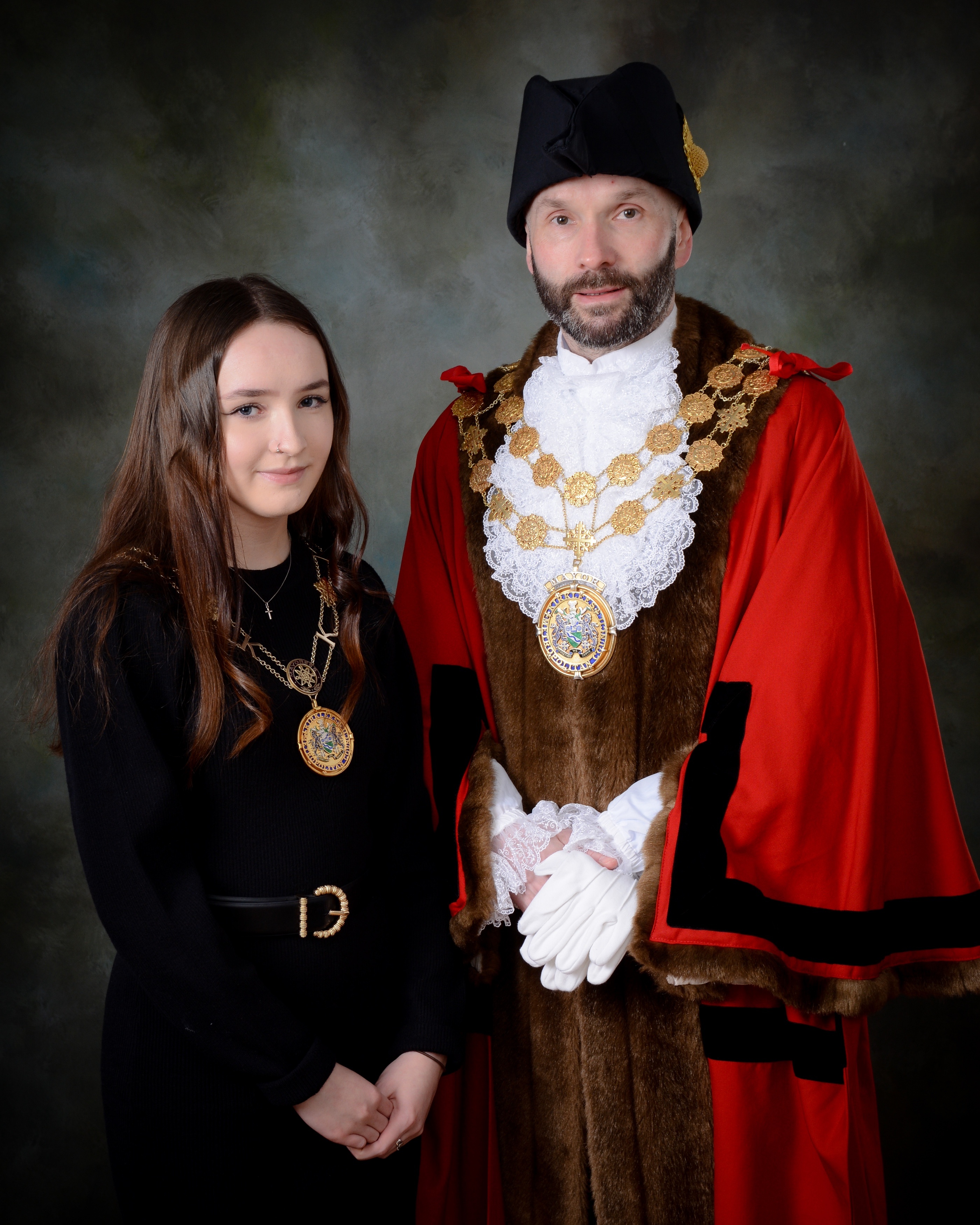The Mayor and Mayoress of Kirklees, Councillor Cahal Burke and Sinead Burke