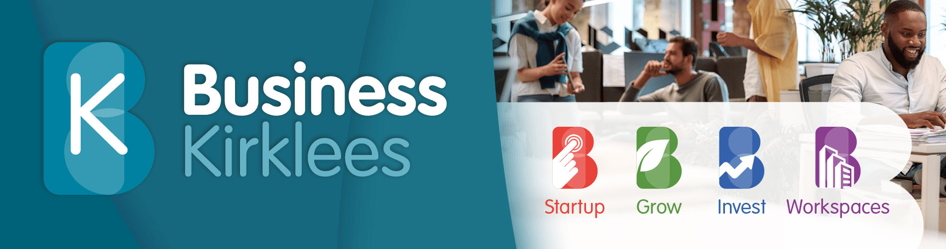 Business Kirklees. Startup, Grow, Invest, Workspaces.