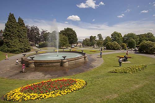 The fountain in Greenhead Park