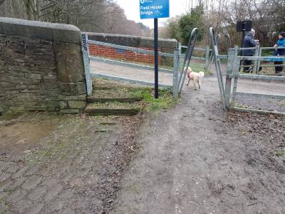 Access barrier at Huddersfield Broad Canal.