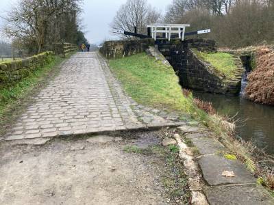 Uneven cobblestones.