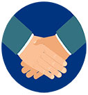 Homesharer icon: two people shaking hands