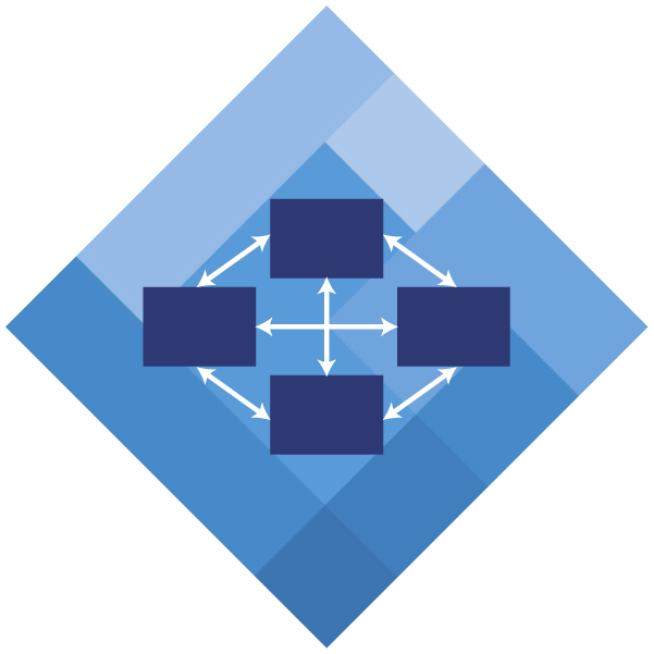 Diamond shaped vector graphic with a framework inside