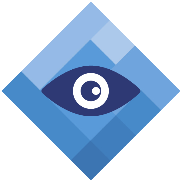 Diamond shaped vector graphic with an eye inside