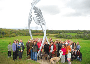 Oakwell Hall fiddlehead sculpture