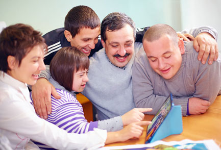 Group of Shared Lives users with a Shared Lives carer