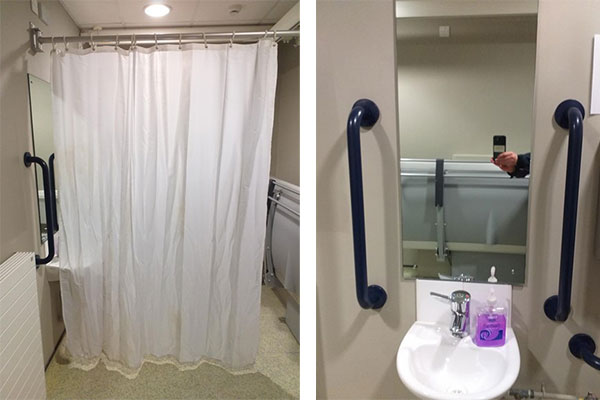 Batley Town Hall Changing Places privacy screen and sink