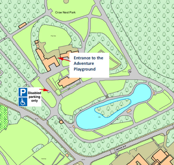 Crow Nest map of entrance and disabled parking