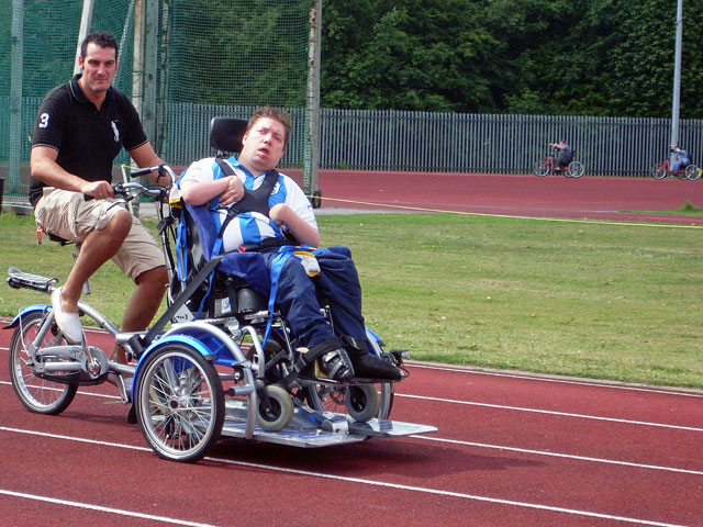 Wheelchair sport on a running track