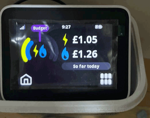 a photograph of sarah's Smart meter reading