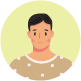 an graphic icon of a man with short hair