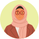 Icon of a women in a head scarf and glasses