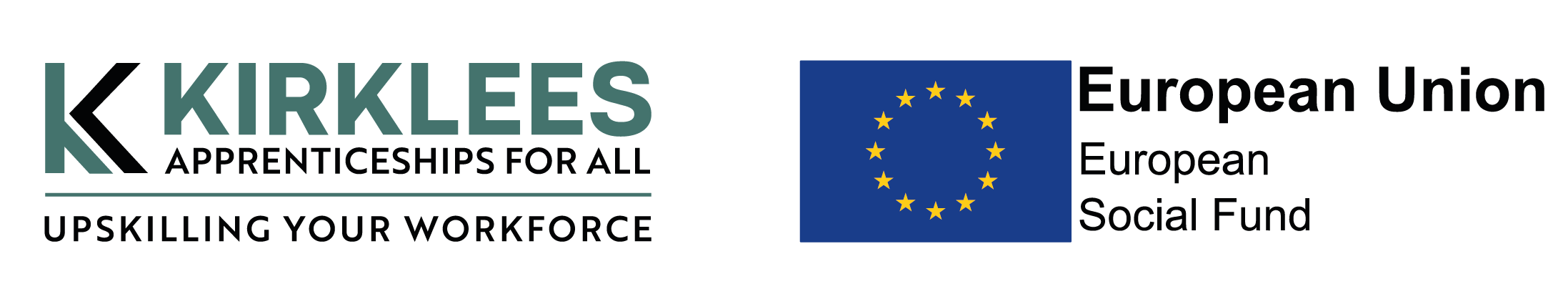 Kirklees Apprenticeships and European Social Fund logos