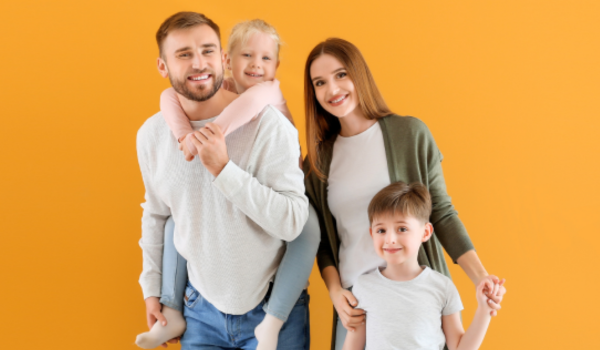 Foster carer with children