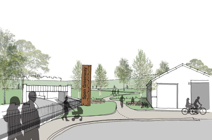 Artist's impression of the new, widened entrance to the Spen Valley Greenway off Swallow Street