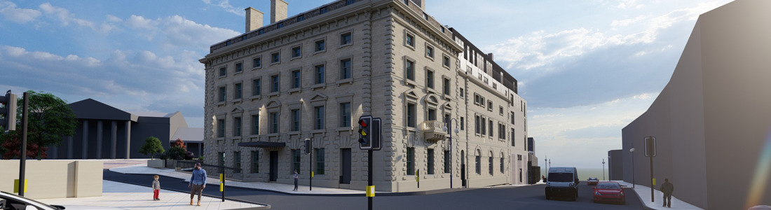 Side view of proposed changes to George Hotel