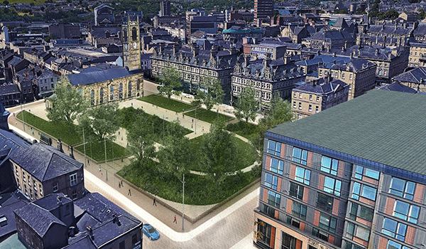 Overhead view of st peters gardens and area