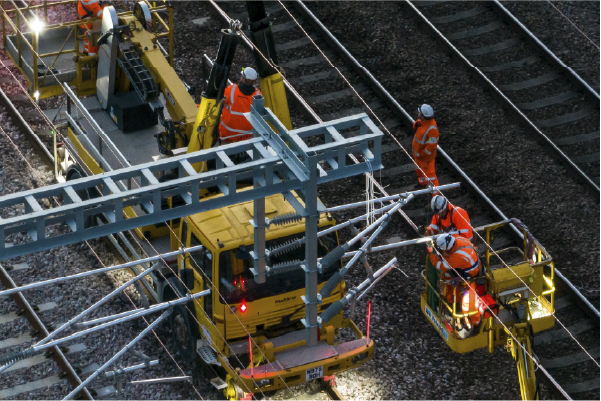A grop of people working on the Transpennine Route Upgrade