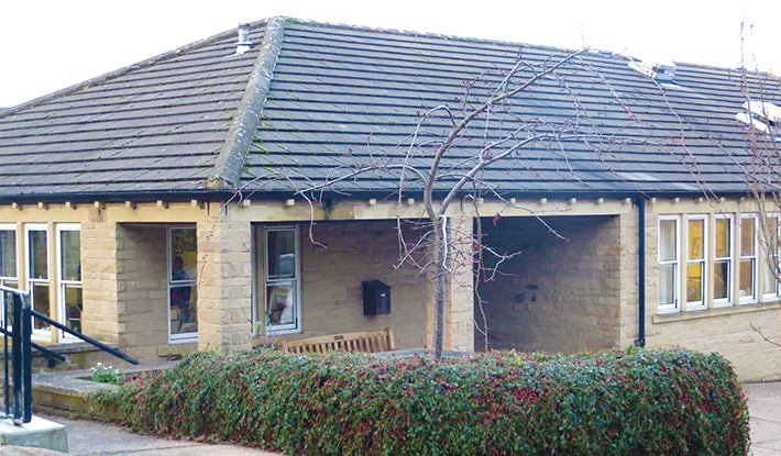 Outside of a care home