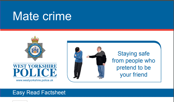 Screenshot of mate crime information