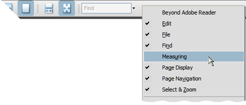 Measuring options in Adobe Toolbar in the browser