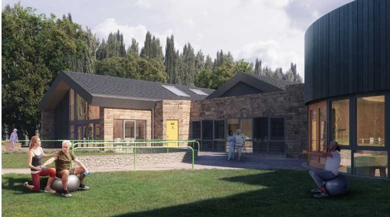 Exterior 3D rendered image of Knowl Park House
