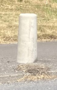 White concrete bollard