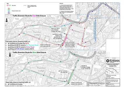 Map of Folly Hall diversion routes