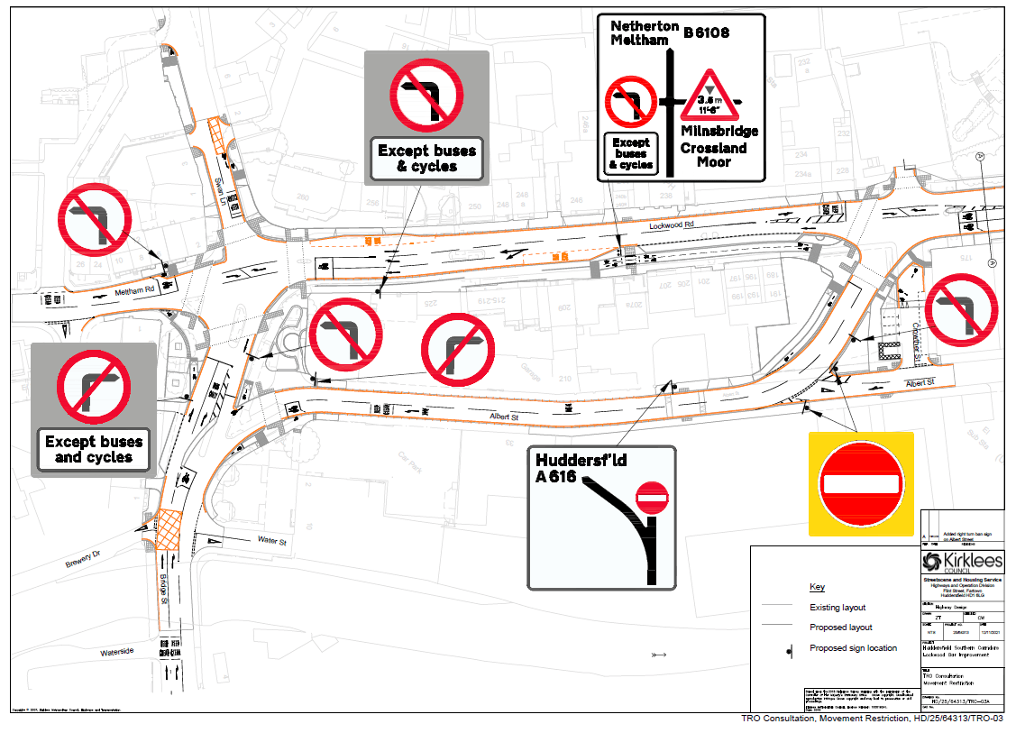 Map of Folly Hall diversion routes