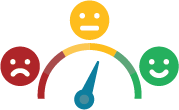 website satisfaction icon with 3 faces