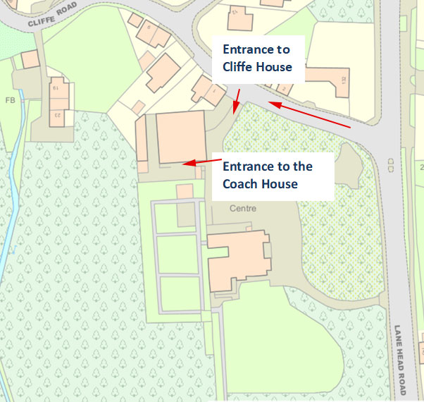 Crow Nest map of entrance and disabled parking