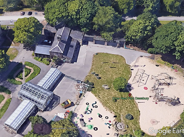 Top map view of Crow Nest adventure playground