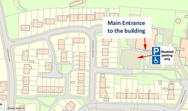Field Head map of entrance and disabled parking
